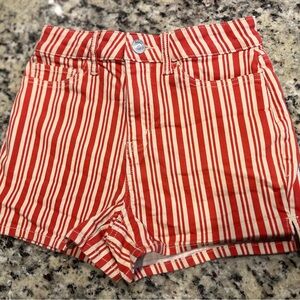 SO Red and Cream Striped Shorts